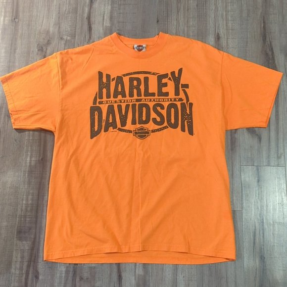 HARLEY-DAVIDSON Men's TOPEKA KANSAS Tshirt Size XL Orange - Picture 4 of 6